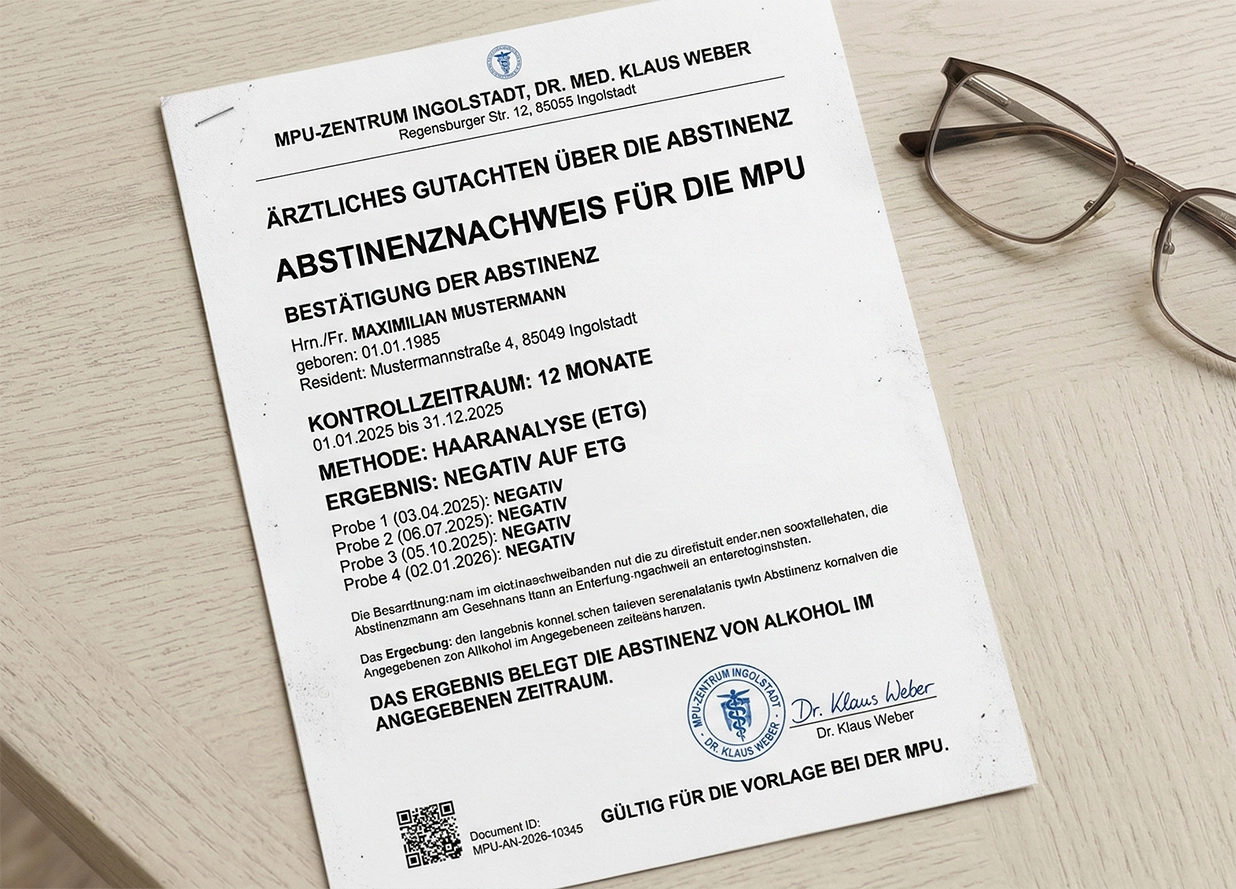 Документы MPU Abstinenznachweis